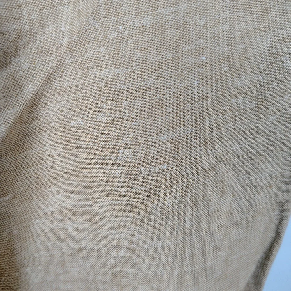 Alan Flusser Mens Pleated Linen Rayon Blend Trousers Tan Khaki 38x30 Cuffed